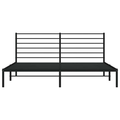 Bettgestell mit Kopfteil Metall Schwarz 183x213 cm