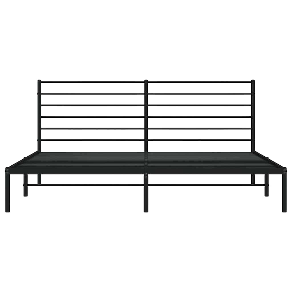 Bettgestell mit Kopfteil Metall Schwarz 193x203 cm