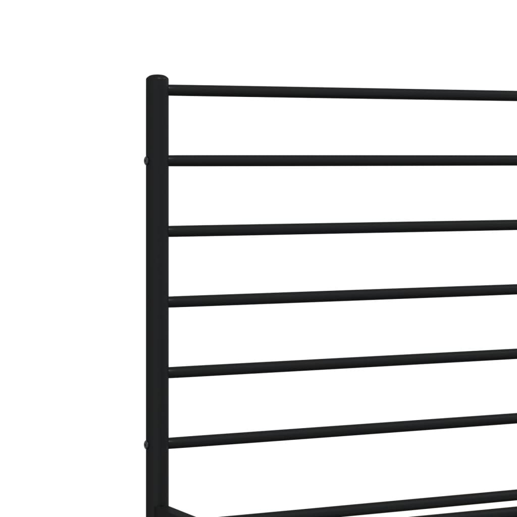 Bed frame with head and footboard metal black 120x200 cm