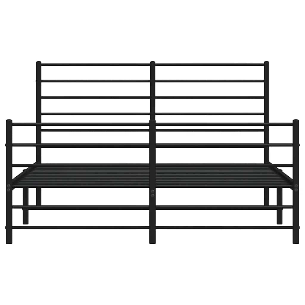 Metallbett ohne Matratze mit Fußteil Schwarz 160x200 cm