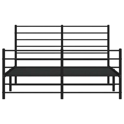 Metallbett ohne Matratze mit Fußteil Schwarz 160x200 cm