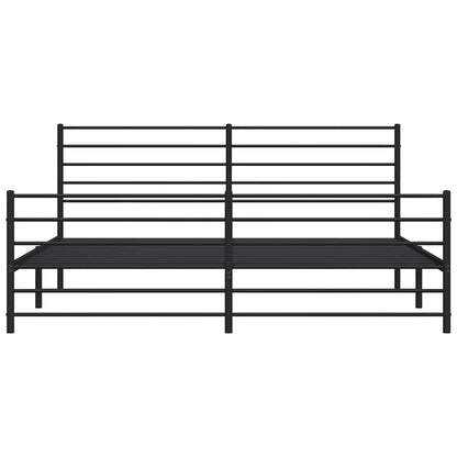 Bettgestell mit Kopf- und Fußteil Metall Schwarz 183x213 cm