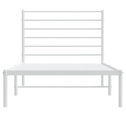 Metallbett ohne Matratze mit Kopfteil Weiß 75x190 cm
