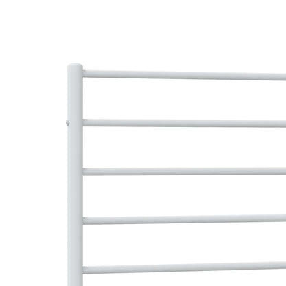 Metallbett ohne Matratze mit Kopfteil Weiß 75x190 cm
