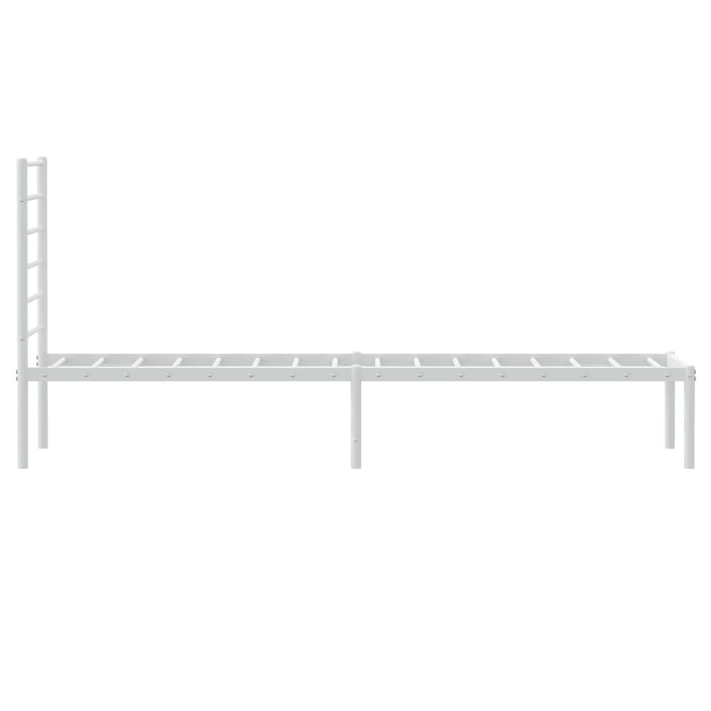 Bed frame with headboard metal white 80x200 cm
