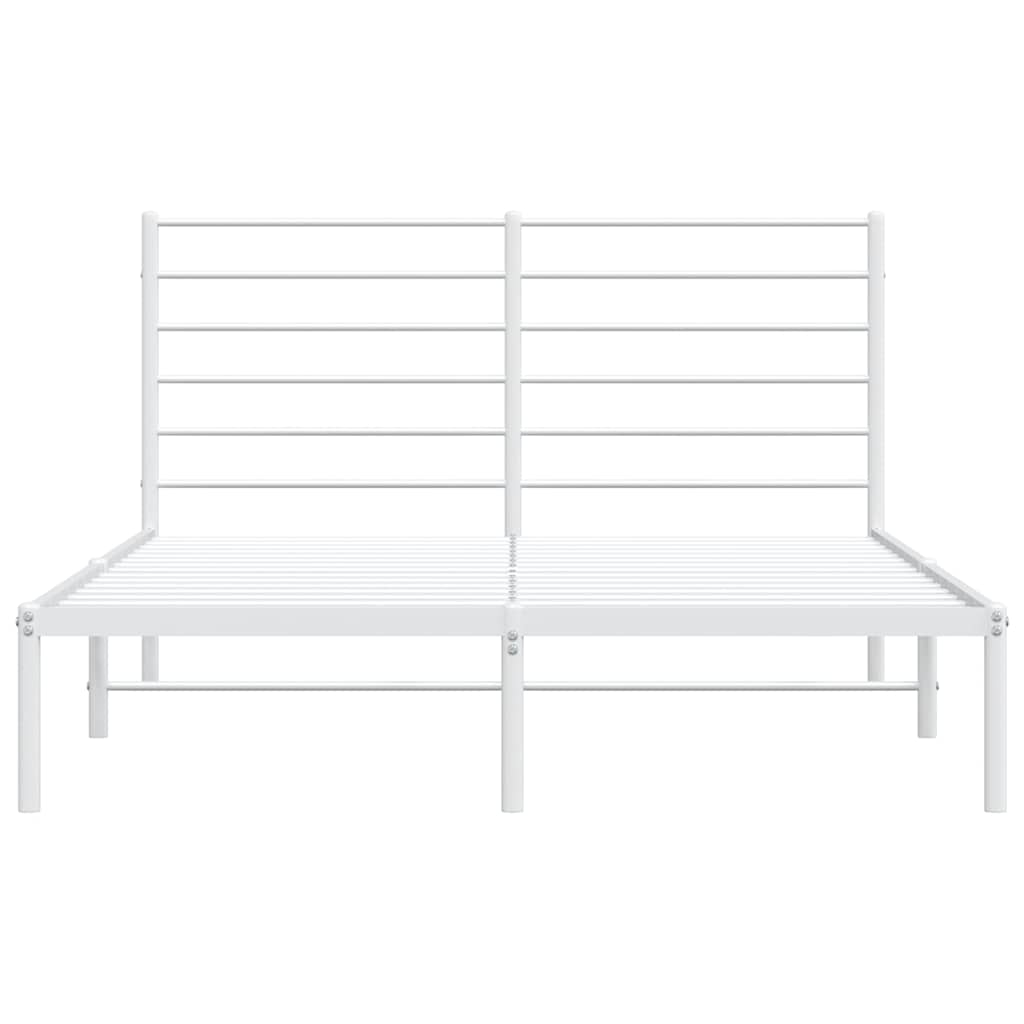 Bettgestell mit Kopfteil Metall Weiß 150x200 cm