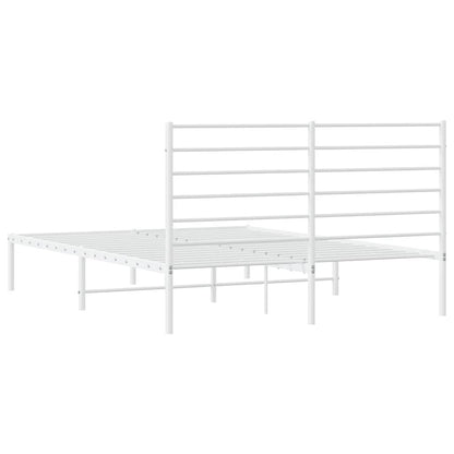 Bettgestell mit Kopfteil Metall Weiß 160x200 cm