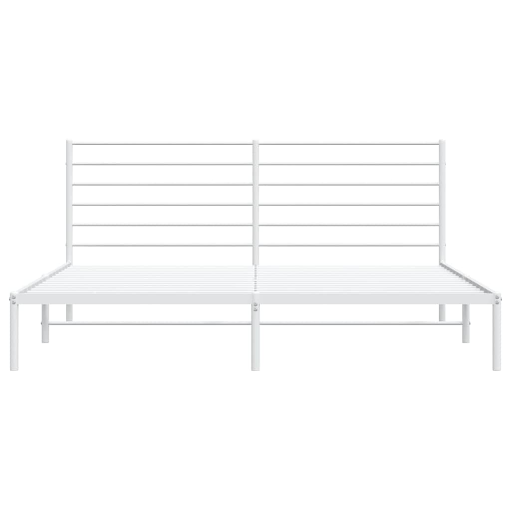 Bettgestell mit Kopfteil Metall Weiß 183x213 cm
