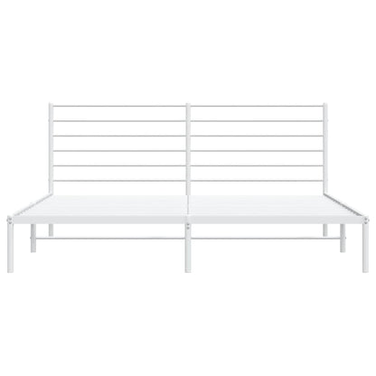 Bettgestell mit Kopfteil Metall Weiß 183x213 cm