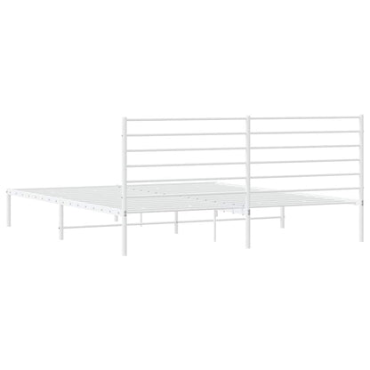 Bettgestell mit Kopfteil Metall Weiß 183x213 cm