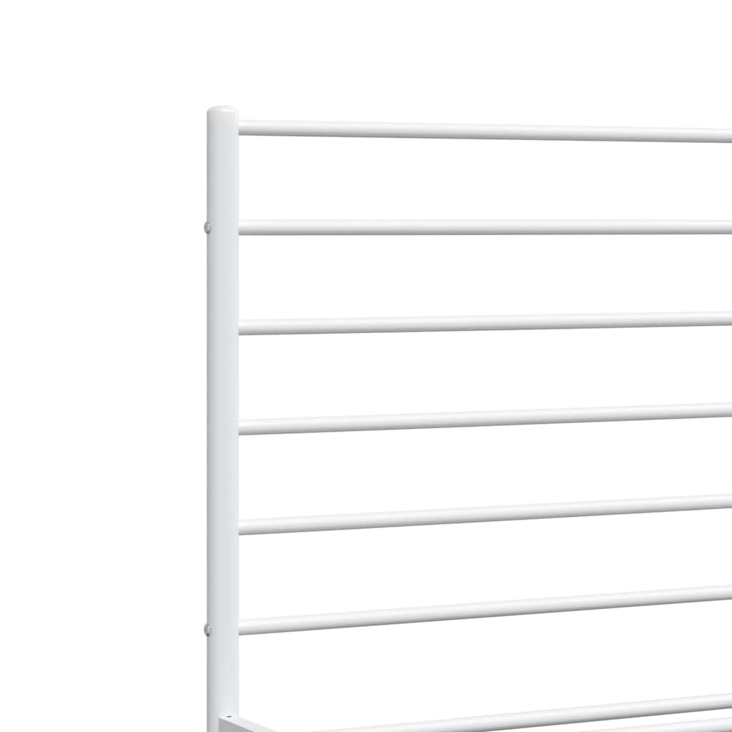Bed frame with headboard metal white 183x213 cm