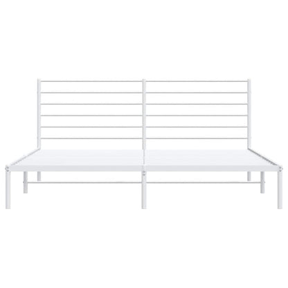 Bettgestell mit Kopfteil Metall Weiß 200x200 cm