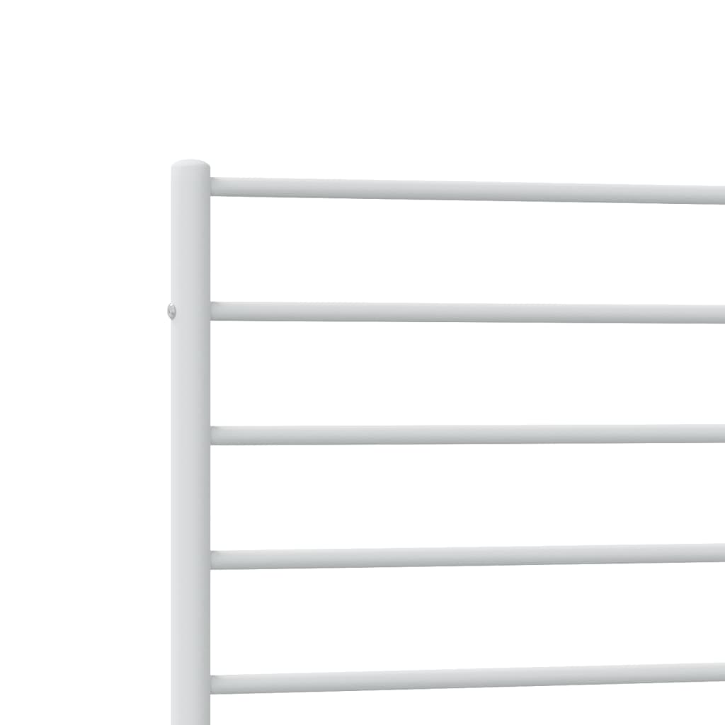 Bed frame with head and footboard metal white 90x190 cm
