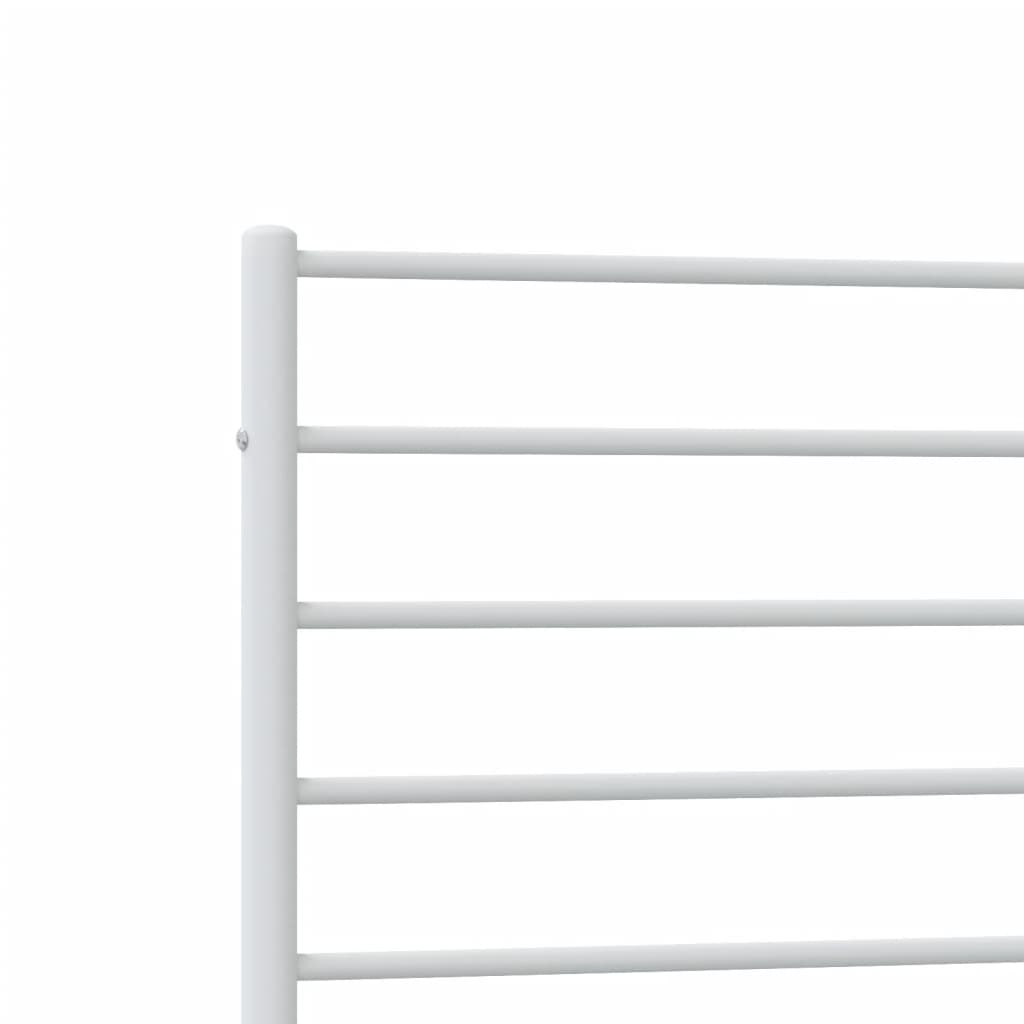 Bed frame with head and footboard metal white 100x190 cm