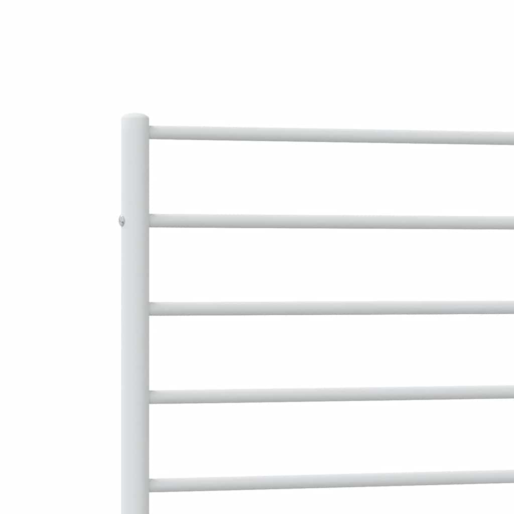 Bed frame with head and footboard metal white 100x200 cm