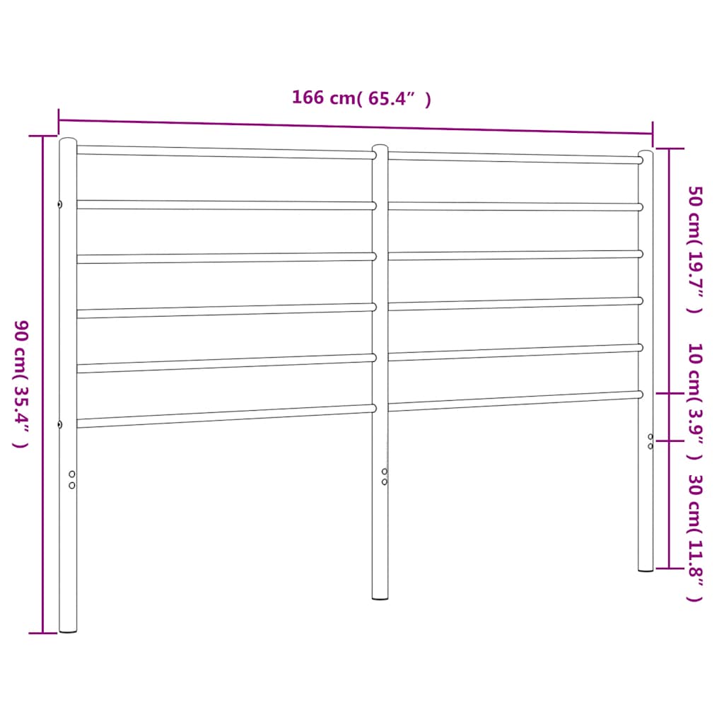 Ersatz-Kopfteil Metall Weiß 160 cm