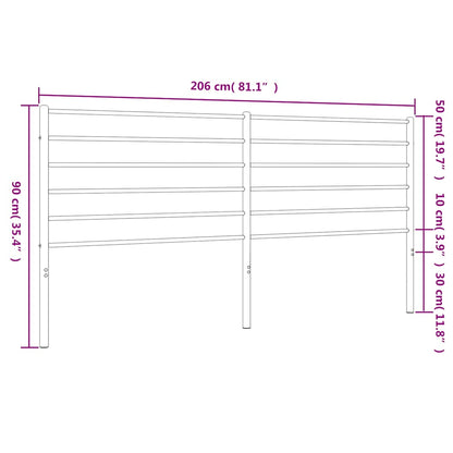 Ersatz-Kopfteil Metall Weiß 200 cm