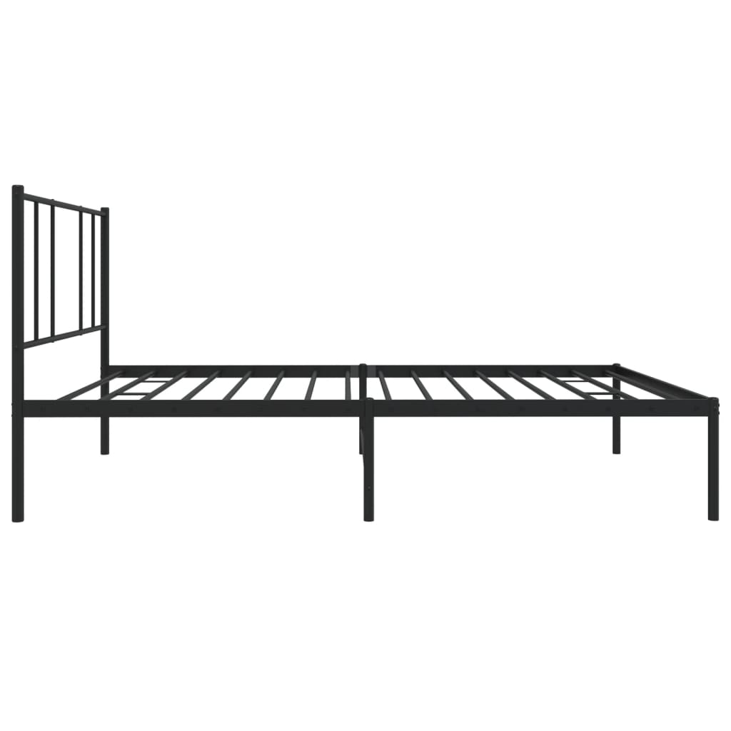 Bed frame with headboard metal black 90x190 cm