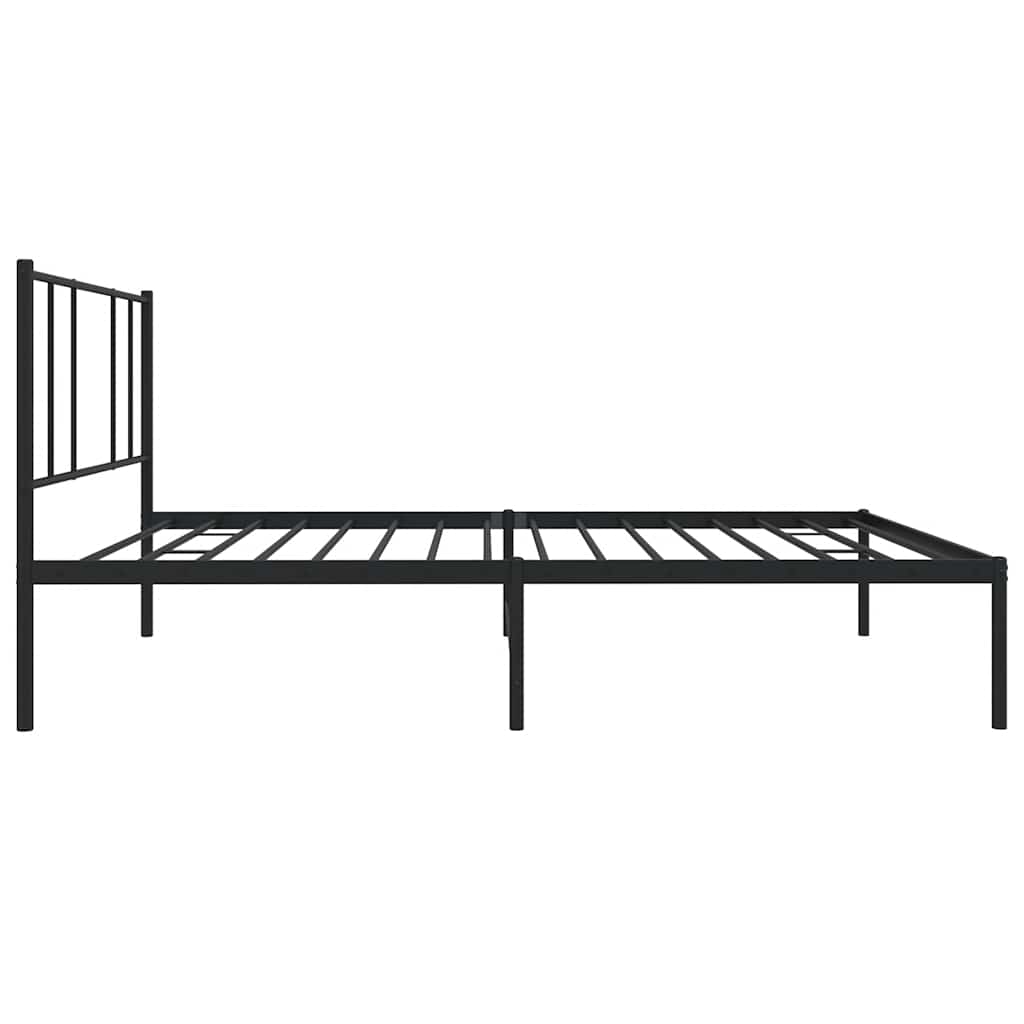 Bed frame with headboard metal black 100x190 cm