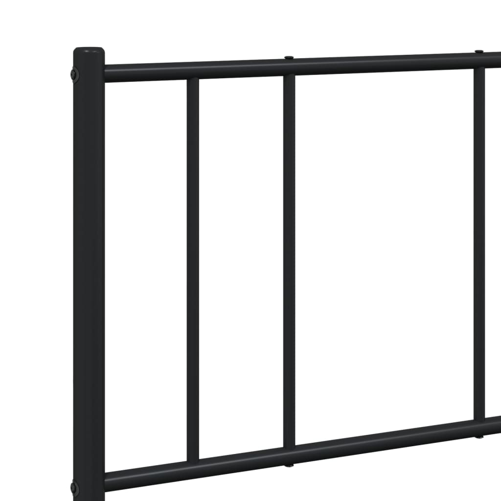 Bed frame with headboard metal black 140x200 cm