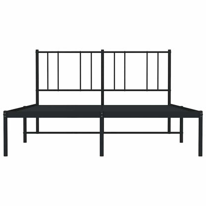 Bettgestell mit Kopfteil Metall Schwarz 150x200 cm