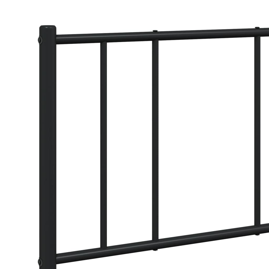 Bed frame with headboard metal black 160x200 cm