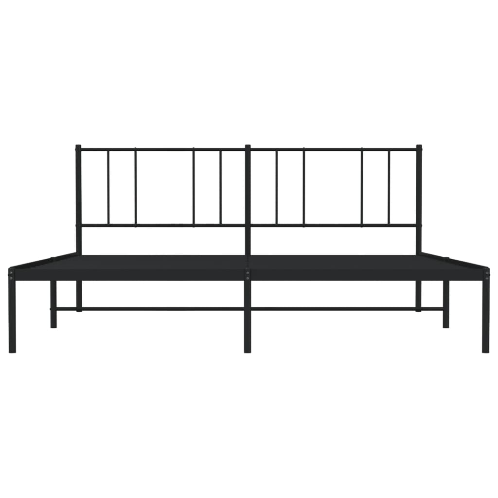 Bed frame with headboard metal black 180x200 cm