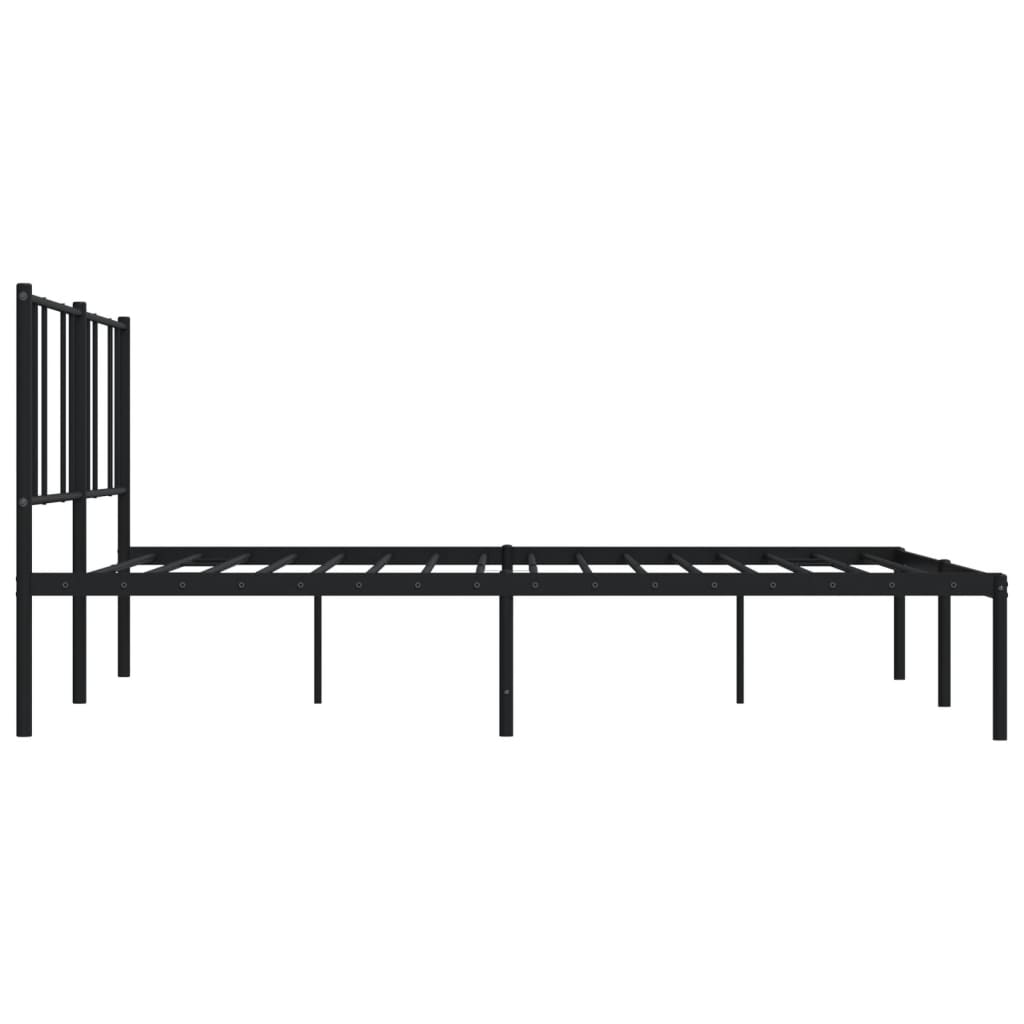 Bed frame with headboard metal black 180x200 cm