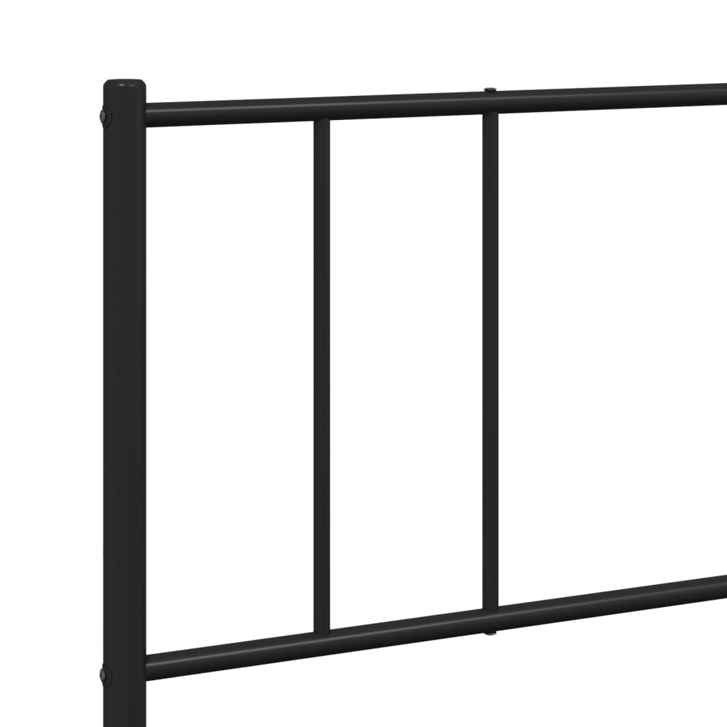 Bed frame with headboard metal black 180x200 cm