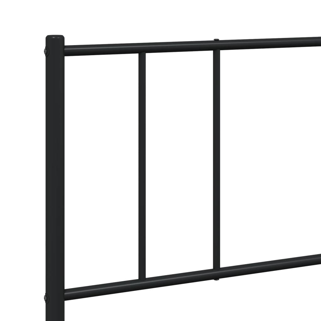 Bed frame with headboard metal black 183x213 cm