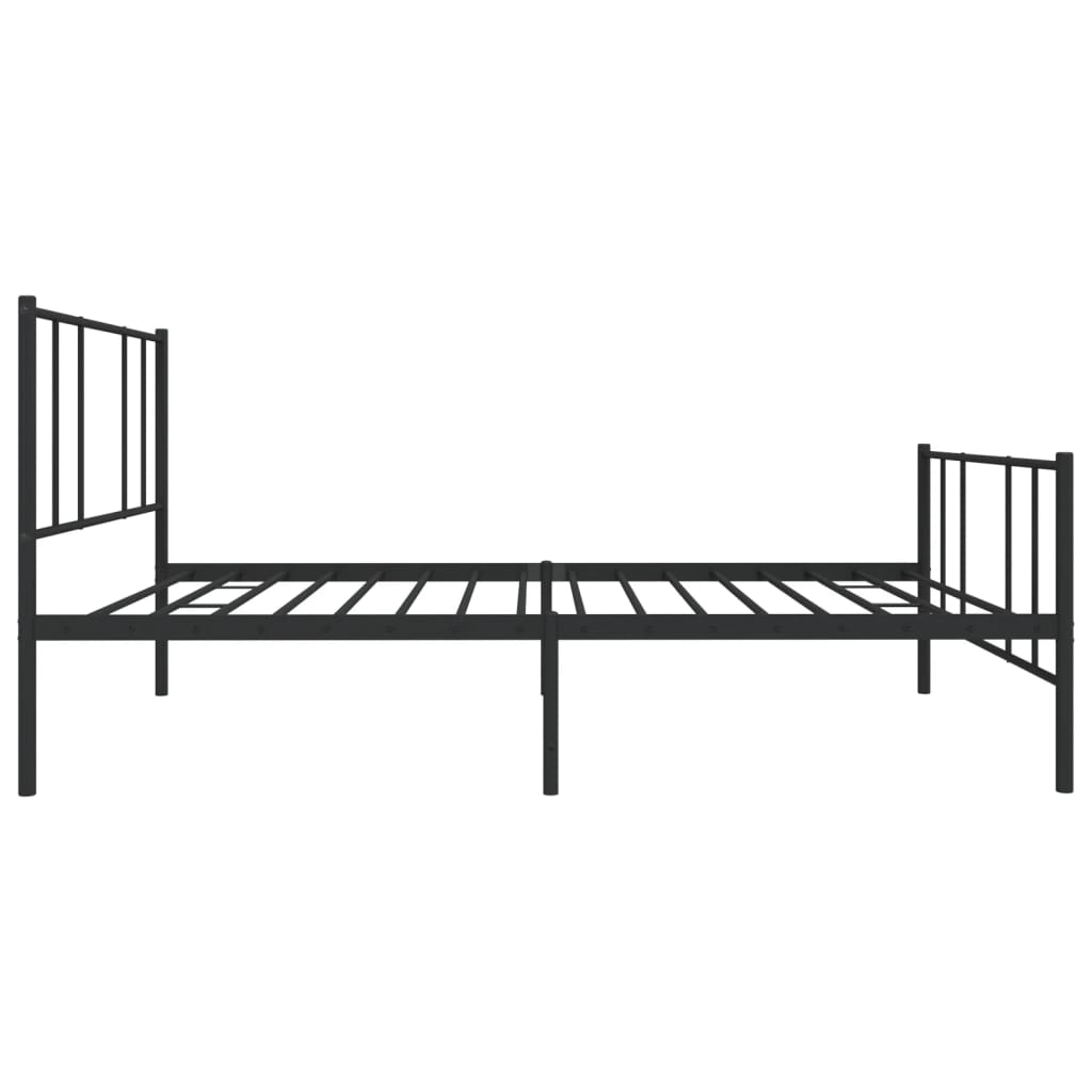 Bed frame with head and footboard metal black 90x190 cm