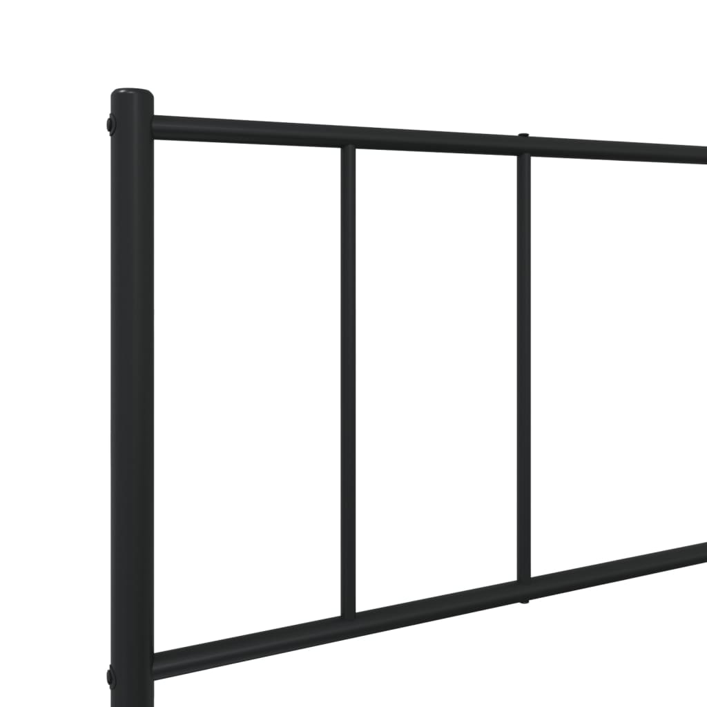 Bed frame with head and footboard metal black 90x190 cm
