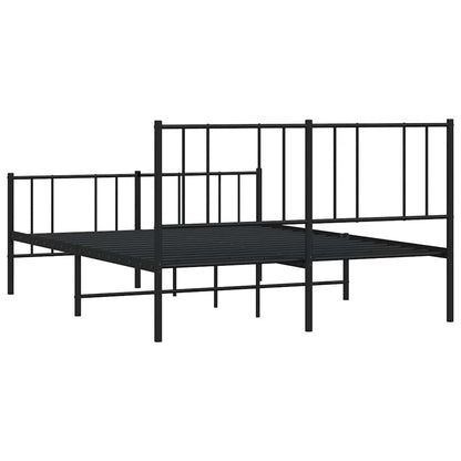Bettgestell mit Kopf- und Fußteil Metall Schwarz 120x190 cm