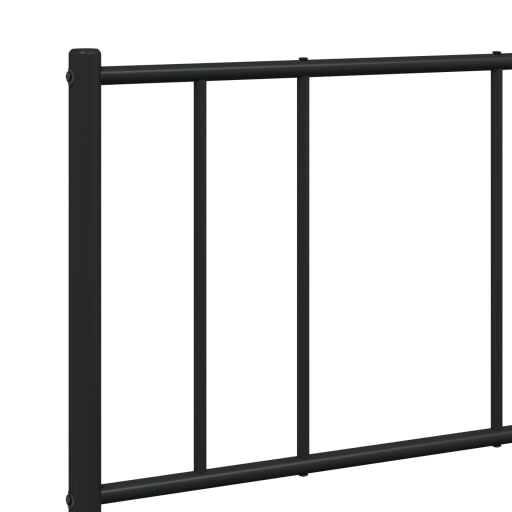 Bed frame with head and footboard metal black 120x190 cm