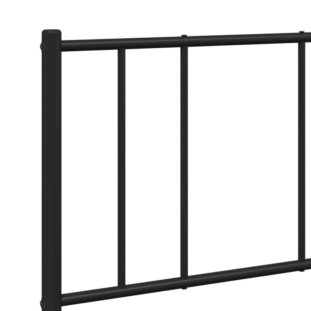 Bed frame with head and footboard metal black 140x200 cm