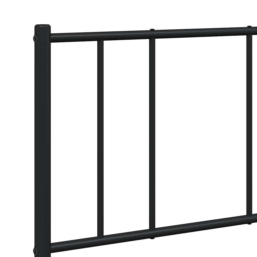 Bed frame with head and footboard metal black 150x200 cm