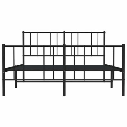 Metallbett ohne Matratze mit Fußteil Schwarz 160x200 cm