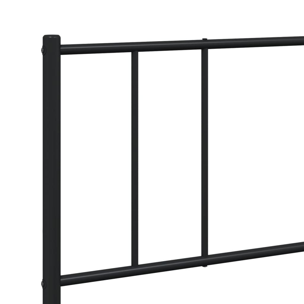 Bed frame with head and footboard metal black 183x213 cm