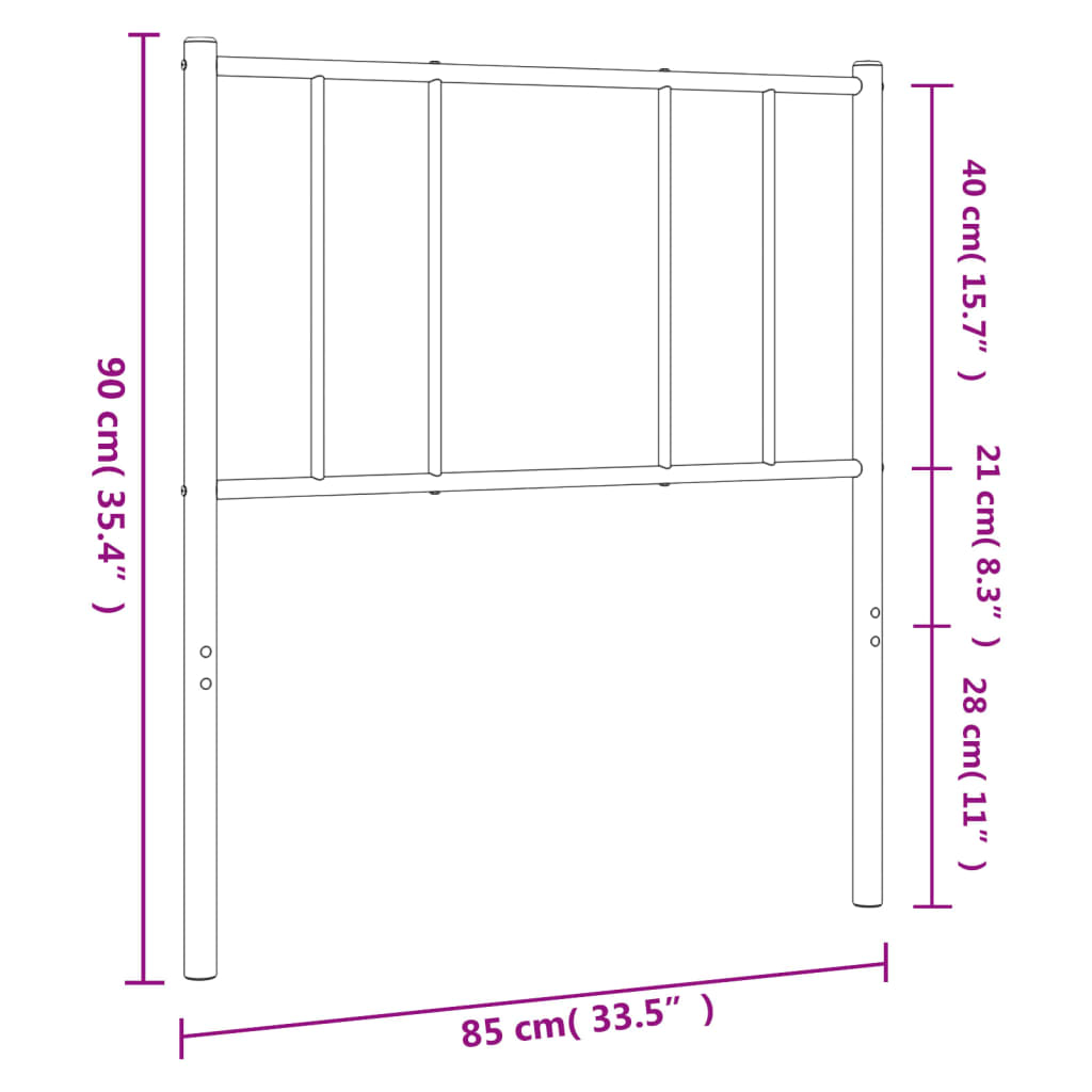 Ersatz-Kopfteil Metall Schwarz 80 cm