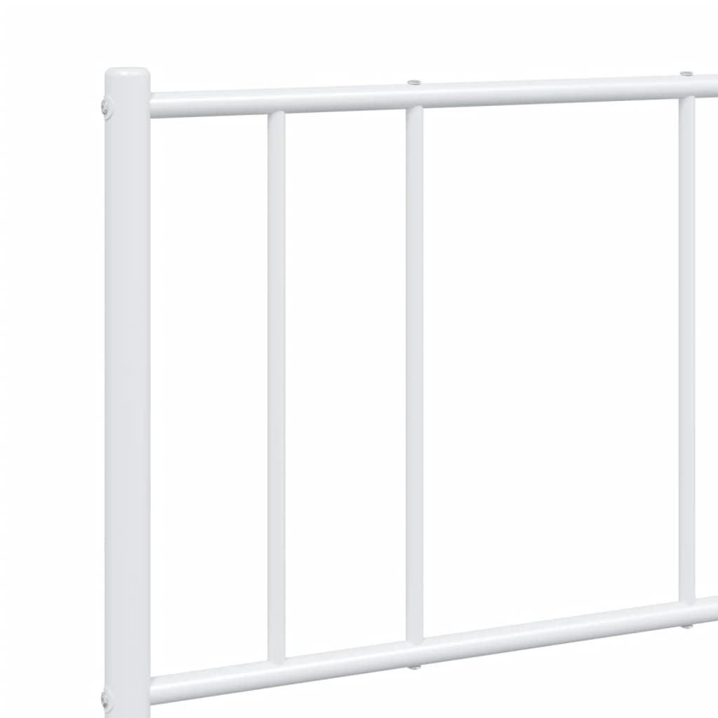 Bed frame with headboard metal white 120x190 cm