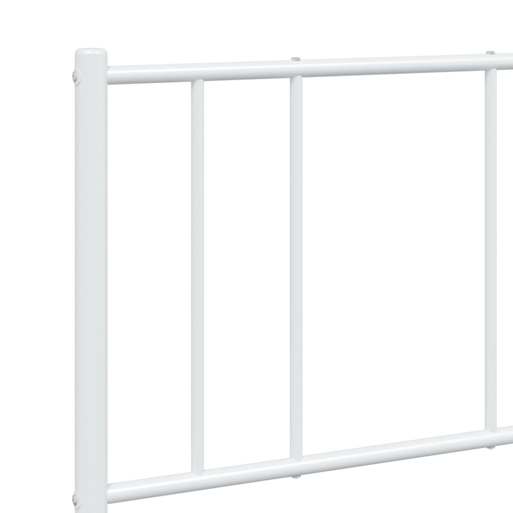 Bed frame with headboard metal white 120x200 cm