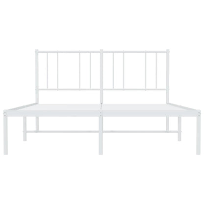 Bettgestell mit Kopfteil Metall Weiß 140x190 cm