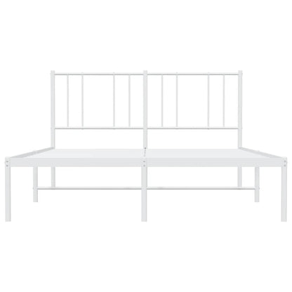 Bettgestell mit Kopfteil Metall Weiß 160x200 cm