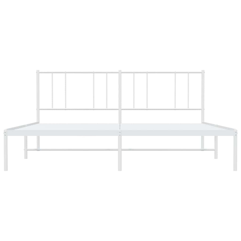 Bettgestell mit Kopfteil Metall Weiß 183x213 cm