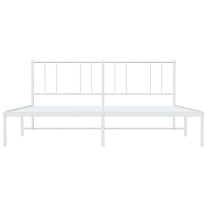 Bettgestell mit Kopfteil Metall Weiß 183x213 cm