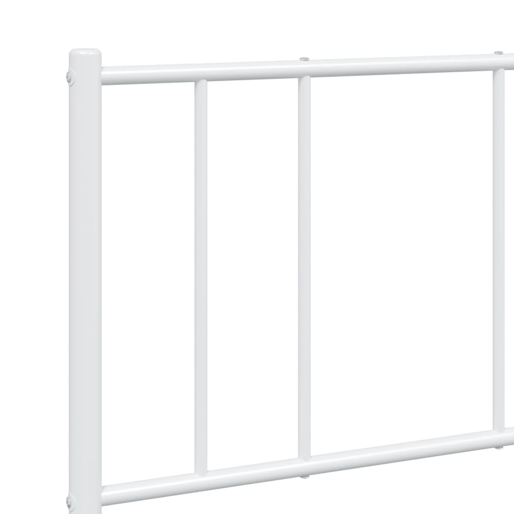 Bed frame with head and footboard metal white 150x200 cm