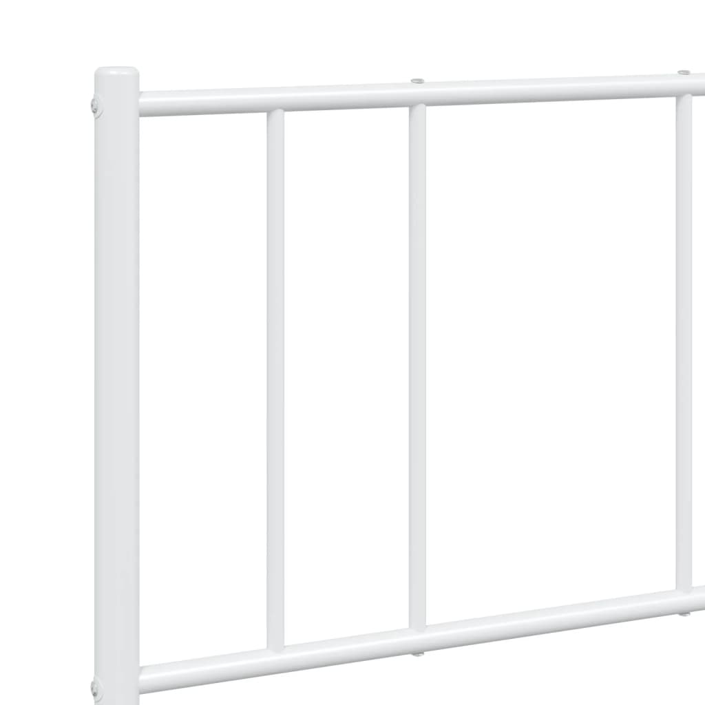 Bed frame with head and footboard metal white 160x200 cm