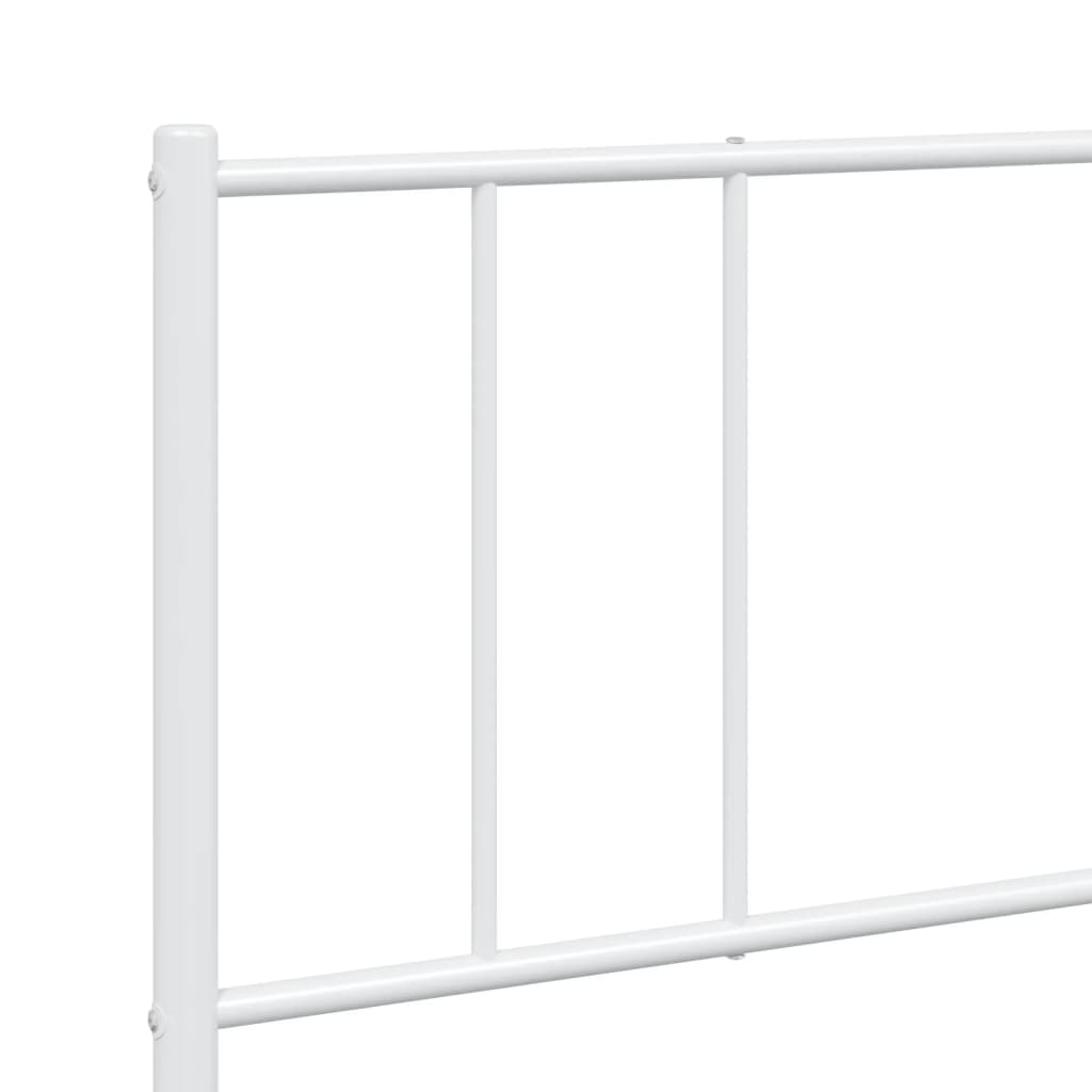 Bed frame with head and footboard metal white 180x200 cm