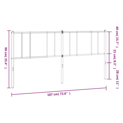 Ersatz-Kopfteil Metall Weiß 180 cm