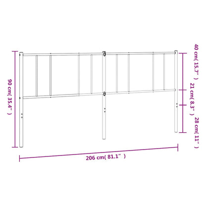 Ersatz-Kopfteil Metall Weiß 200 cm